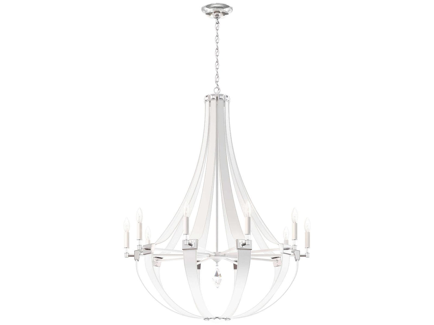 Schonbek Crystal Empire 10-Light Chandelier in White Pass with Radiance Crystal