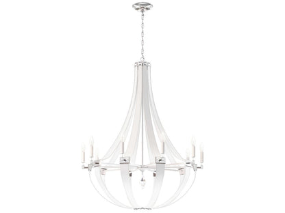 Schonbek Crystal Empire 10-Light Chandelier in White Pass with Radiance Crystal