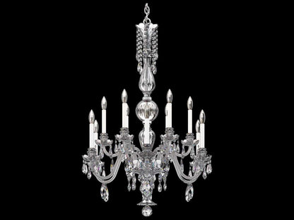 Schonbek Hamilton Nouveau 12-Light Crystal Candelabra Chandelier in Polished Silver