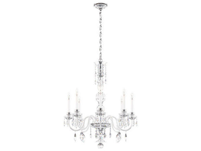 Schonbek Hamilton Nouveau 8-Light Crystal Chandelier in Polished Silver