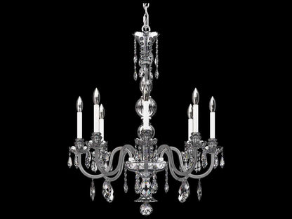 Schonbek Hamilton Nouveau 8-Light Crystal Chandelier in Polished Silver