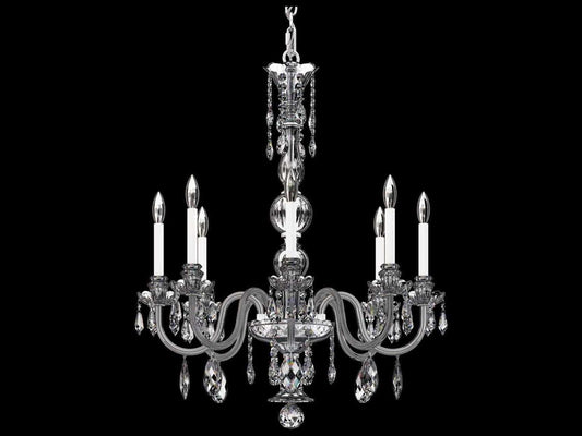 Schonbek Hamilton Nouveau 8-Light Crystal Chandelier in Polished Silver