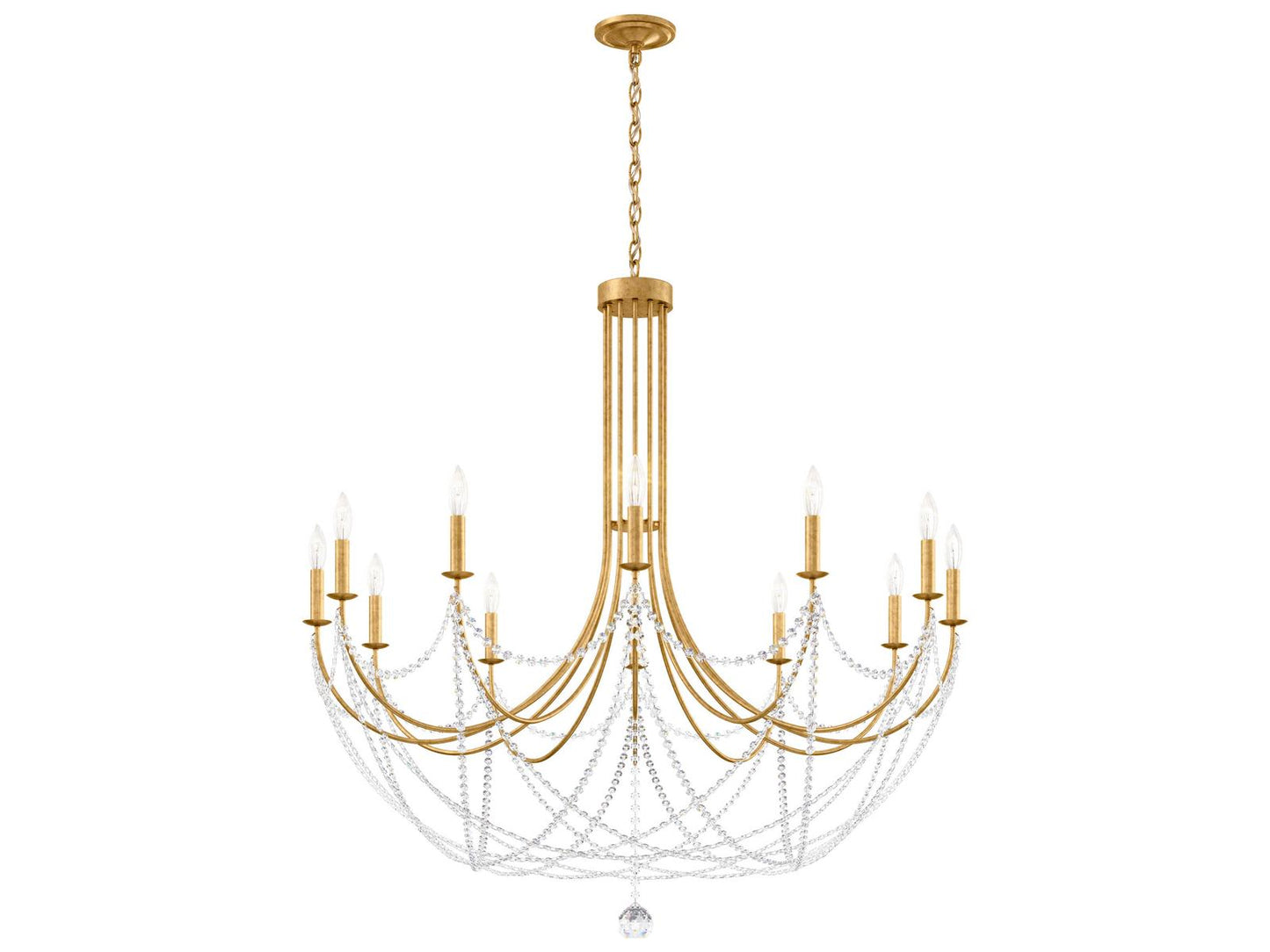 Schonbek Verdana 12-Light Heirloom Gold Crystal Chandelier