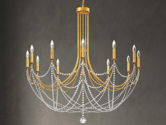 Schonbek Verdana 12-Light Heirloom Gold Crystal Chandelier