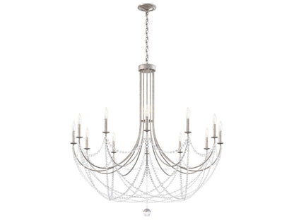 Schonbek 12-Light Verdana Candelabra Chandelier in Antique Silver with Optic Crystal
