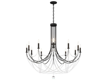 Schonbek Verdana 12-Light Black Crystal Candelabra Chandelier
