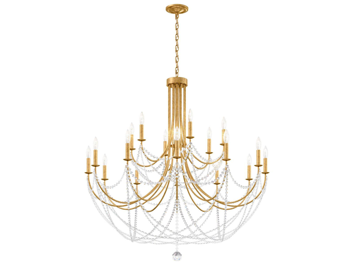 Schonbek 18-Light Verdana Crystal Candelabra Chandelier in Heirloom Gold