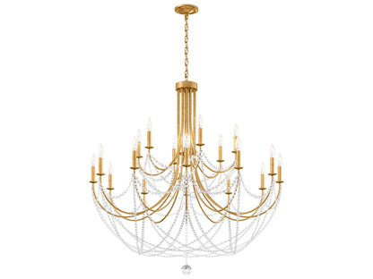 Schonbek 18-Light Verdana Crystal Candelabra Chandelier in Heirloom Gold