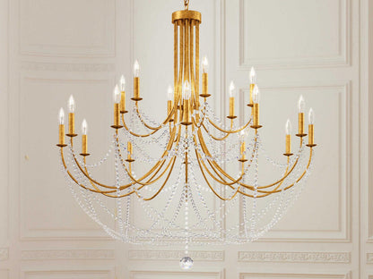 Schonbek 18-Light Verdana Crystal Candelabra Chandelier in Heirloom Gold