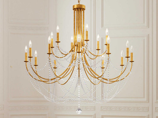 Schonbek 18-Light Verdana Crystal Candelabra Chandelier in Heirloom Gold