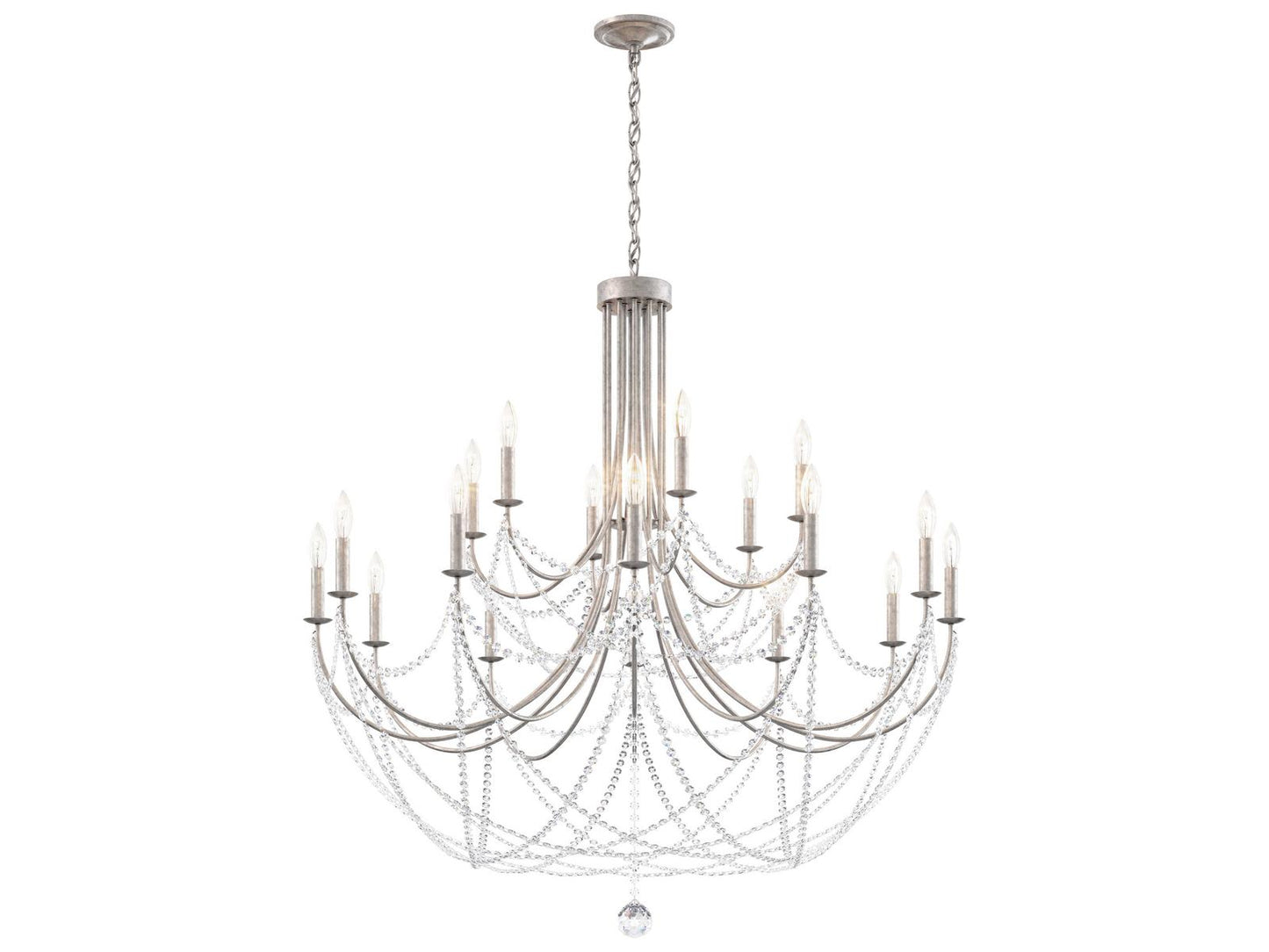 Schonbek Verdana 18-Light Antique Silver Crystal Chandelier
