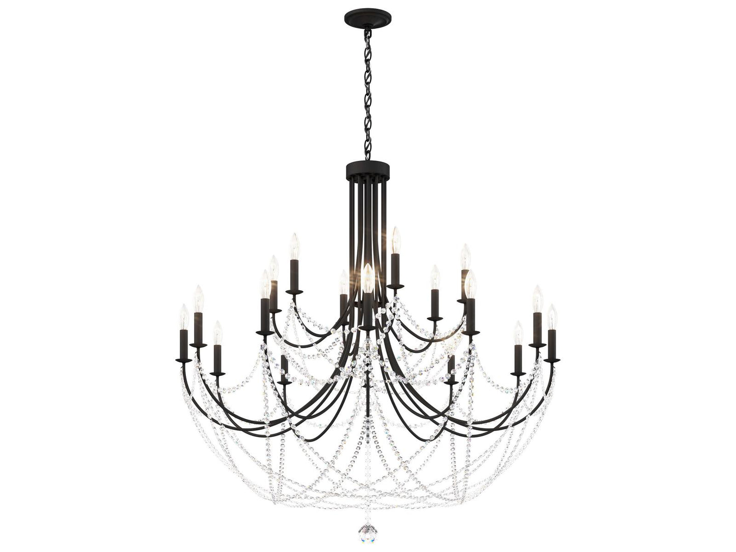 Schonbek Verdana 18-Light Chandelier with Optic Crystal in Black