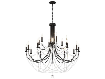 Schonbek Verdana 18-Light Chandelier with Optic Crystal in Black