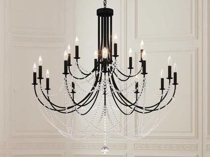 Schonbek Verdana 18-Light Chandelier with Optic Crystal in Black