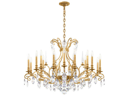 Schonbek Renaissance Nouveau 18-Light Crystal Chandelier in Heirloom Gold