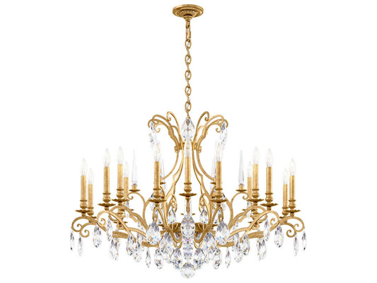 Schonbek Renaissance Nouveau 18-Light Crystal Chandelier in Heirloom Gold
