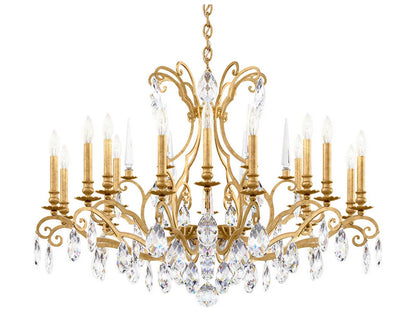 Schonbek Renaissance Nouveau 18-Light Crystal Chandelier in Heirloom Gold