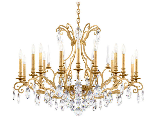 Schonbek Renaissance Nouveau 18-Light Crystal Chandelier in Heirloom Gold