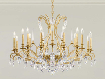 Schonbek Renaissance Nouveau 18-Light Crystal Chandelier in Heirloom Gold
