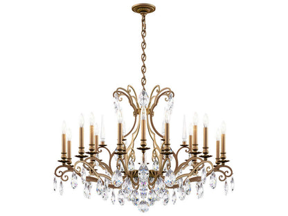 Schonbek Renaissance Nouveau 18-Light Crystal Chandelier in Etruscan Gold