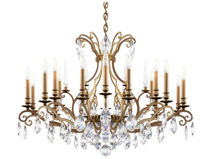 Schonbek Renaissance Nouveau 18-Light Crystal Chandelier in Etruscan Gold