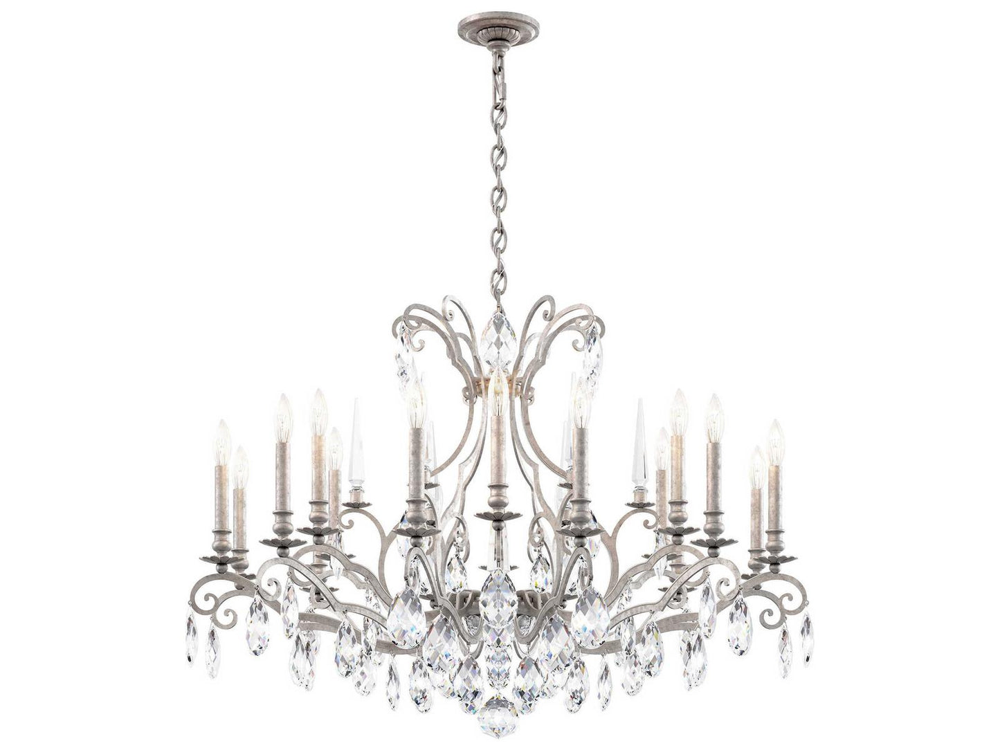 Schonbek Renaissance Nouveau 18-Light Grand Chandelier in Antique Silver