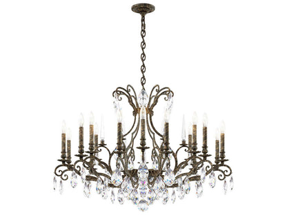 Schonbek Renaissance Nouveau 18-Light Crystal Candelabra Chandelier in Heirloom Bronze