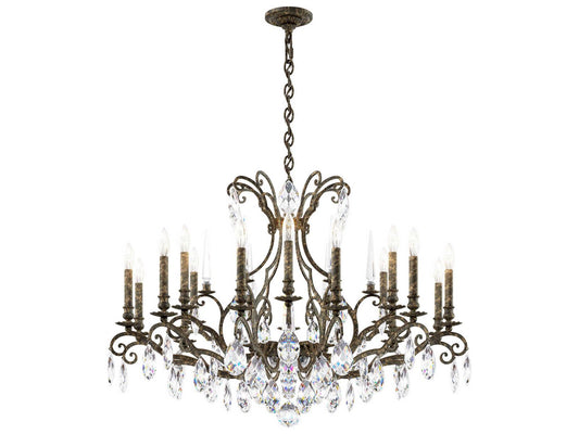 Schonbek Renaissance Nouveau 18-Light Crystal Candelabra Chandelier in Heirloom Bronze