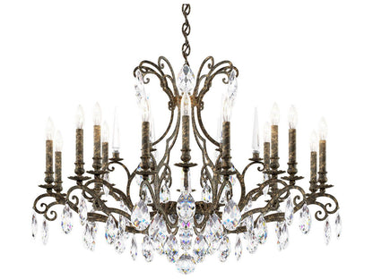Schonbek Renaissance Nouveau 18-Light Crystal Candelabra Chandelier in Heirloom Bronze