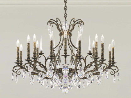 Schonbek Renaissance Nouveau 18-Light Crystal Candelabra Chandelier in Heirloom Bronze