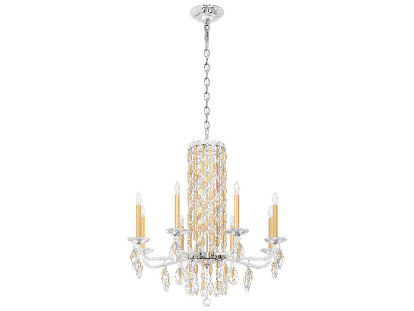 Schonbek Sarella 8-Light Black Crystal Candelabra Chandelier