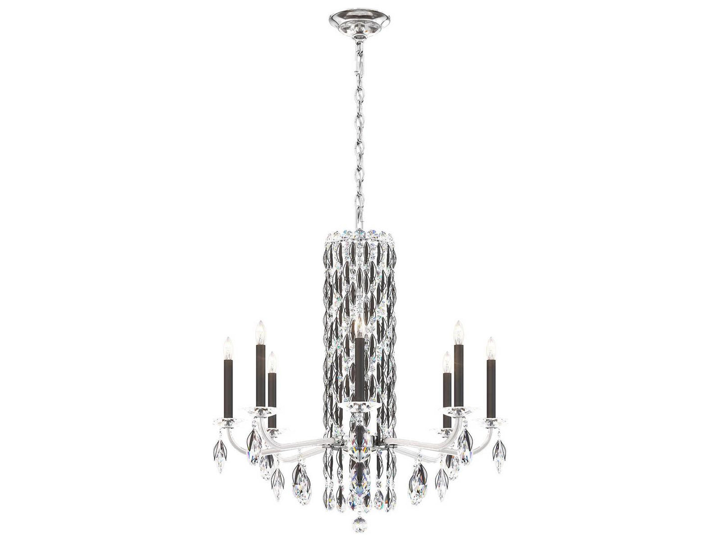 Schonbek Sarella 8-Light Black Crystal Candelabra Chandelier