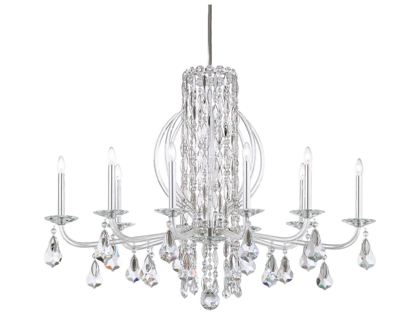 Schonbek Sarella 10-Light Chandelier with Crystal Drops