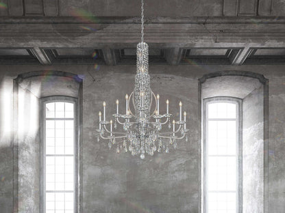 Schonbek Sarella 10-Light Chandelier with Crystal Drops