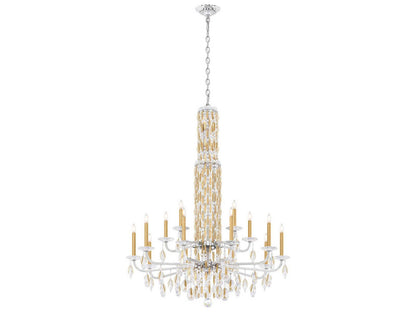 Schonbek Siena 17-Light Crystal Candelabra Chandelier with Cascading Drops