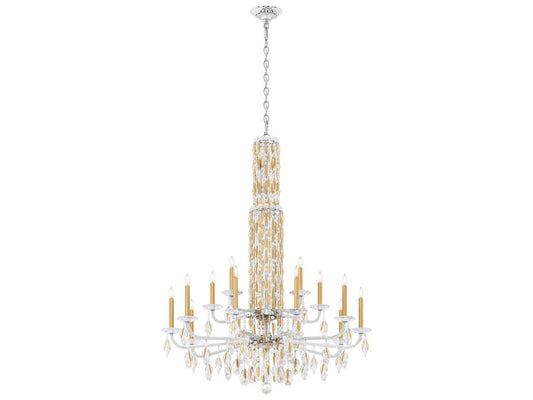Schonbek Siena 17-Light Crystal Candelabra Chandelier with Cascading Drops
