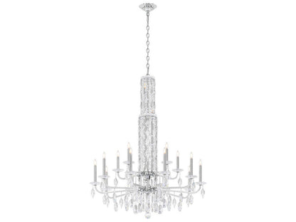 Schonbek Siena 17-Light Crystal Candelabra Chandelier with Cascading Drops