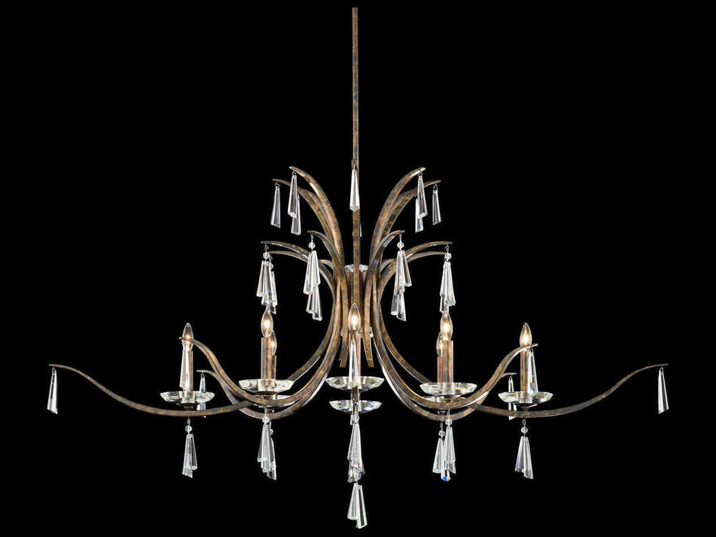 Schonbek 8-Light Tinsley Linear Chandelier with Radiance Crystal