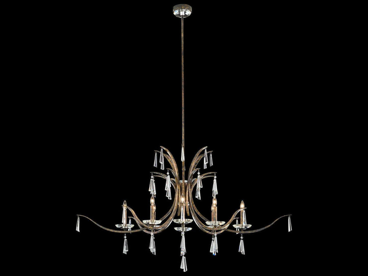 Schonbek 8-Light Tinsley Linear Chandelier with Radiance Crystal