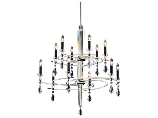 Schonbek Tempest 12-Light Tiered Chandelier with Crystal Accents