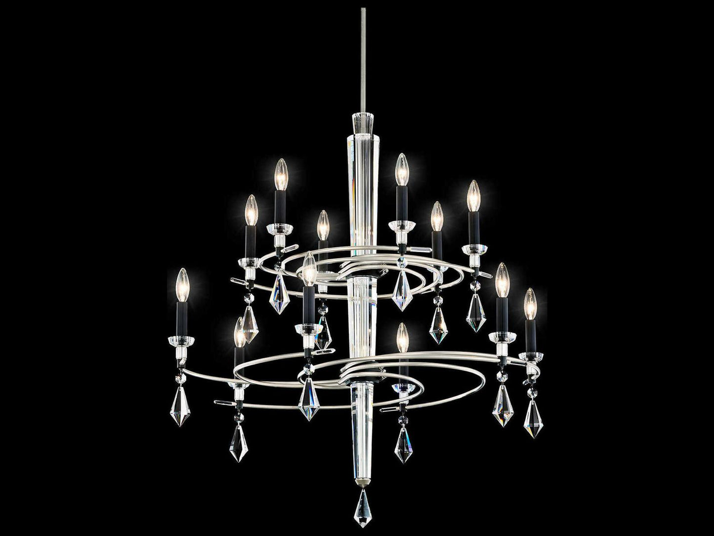 Schonbek Tempest 12-Light Tiered Chandelier with Crystal Accents