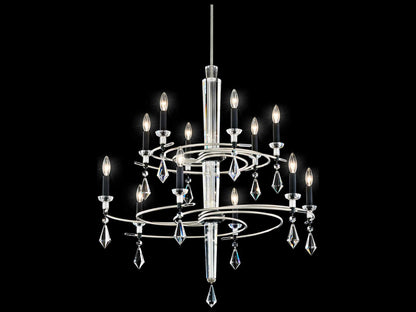 Schonbek Tempest 12-Light Tiered Chandelier with Crystal Accents