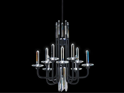 Schonbek Calliope 12-Light Integrated LED Chandelier in Black with Optic Crystal