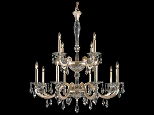 Schonbek 12-Light Napoli Tiered Chandelier with Silver Radiance Crystal