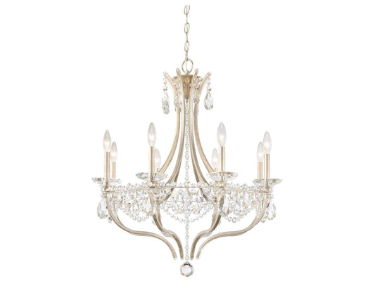 Schonbek Adley 8-Light Candelabra Chandelier in White Gold
