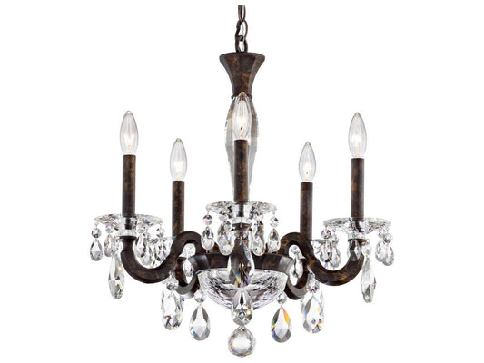 Schonbek 5-Light San Marco Candelabra Chandelier in Heirloom Bronze with Radiance Crystal
