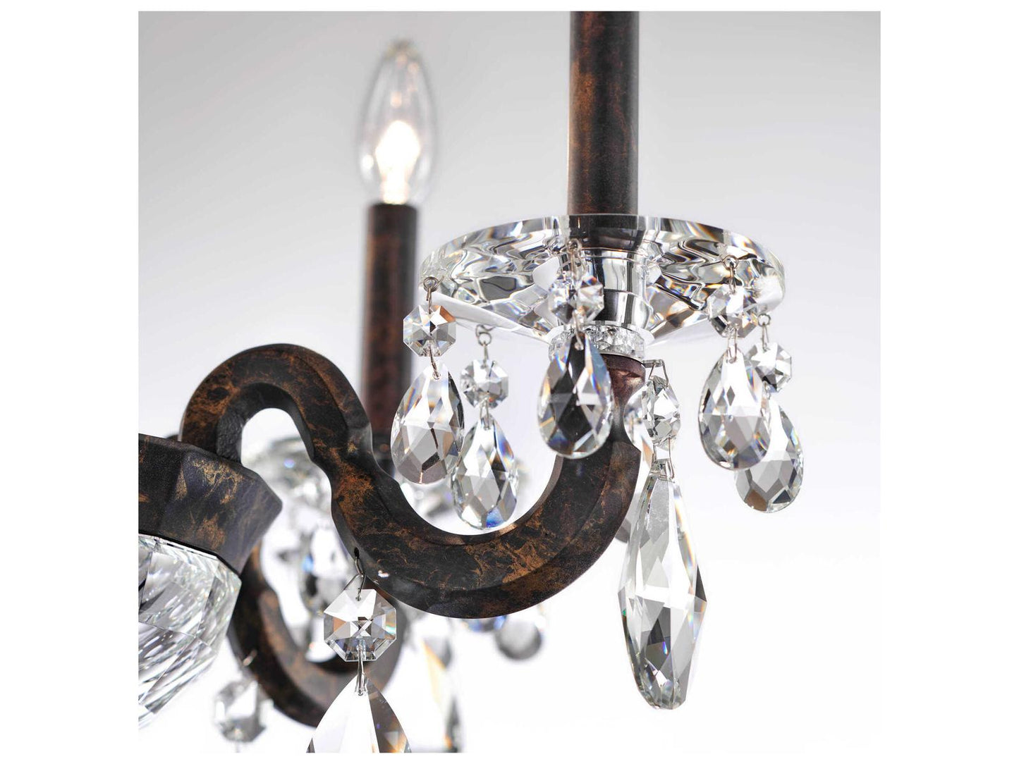 Schonbek 5-Light San Marco Candelabra Chandelier in Heirloom Bronze with Radiance Crystal
