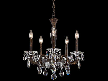 Schonbek 5-Light San Marco Candelabra Chandelier in Heirloom Bronze with Radiance Crystal
