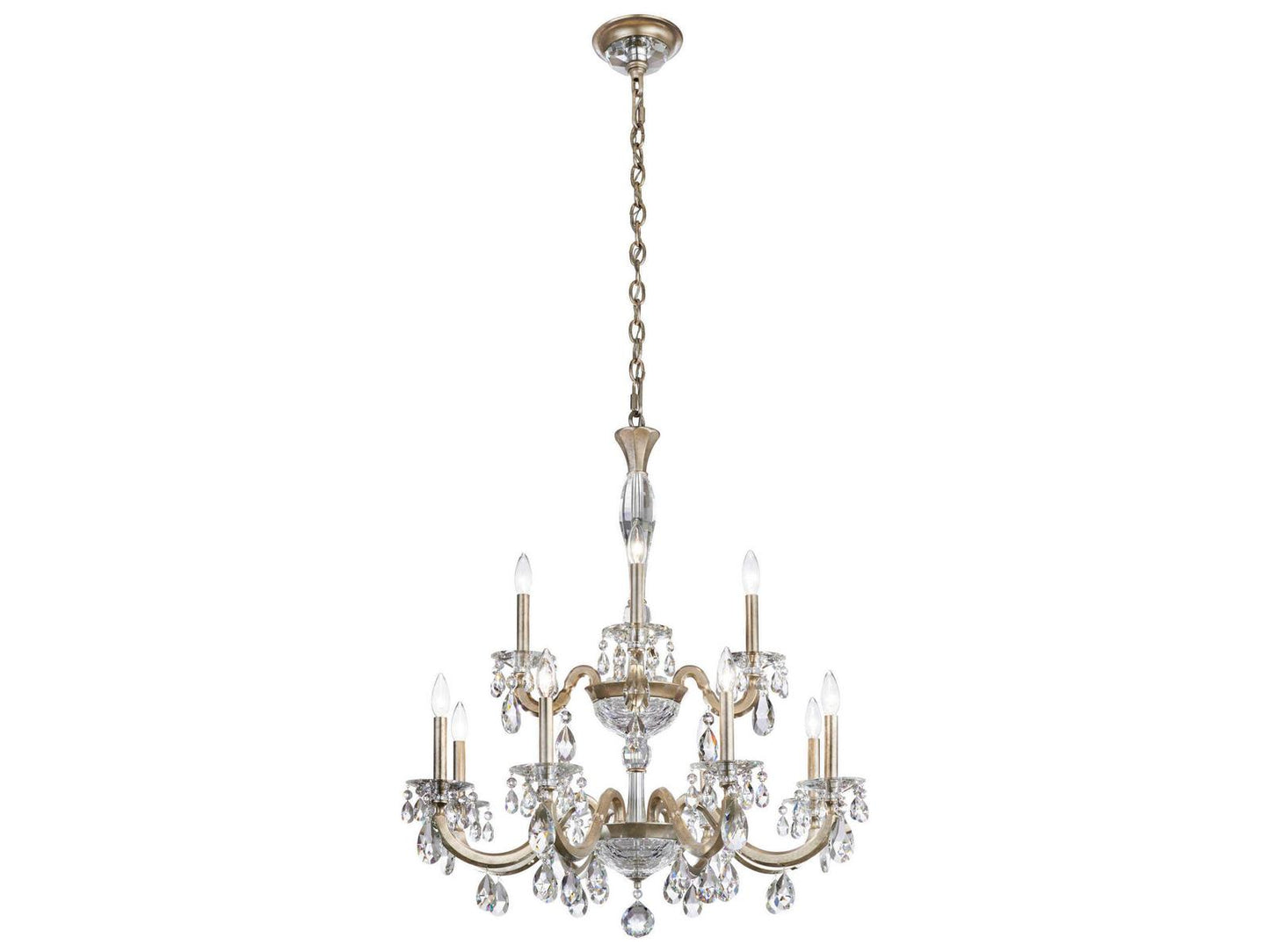 Schonbek 12-Light San Marco Candelabra Chandelier with Radiance Crystal