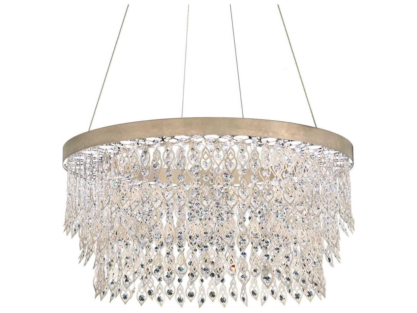 Schonbek Pavona 1-Light Silver Round Chandelier with Radiance Crystal